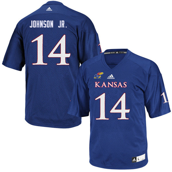 Men #14 Kerr Johnson Jr. Kansas Jayhawks College Football Jerseys Sale-Royal - Click Image to Close